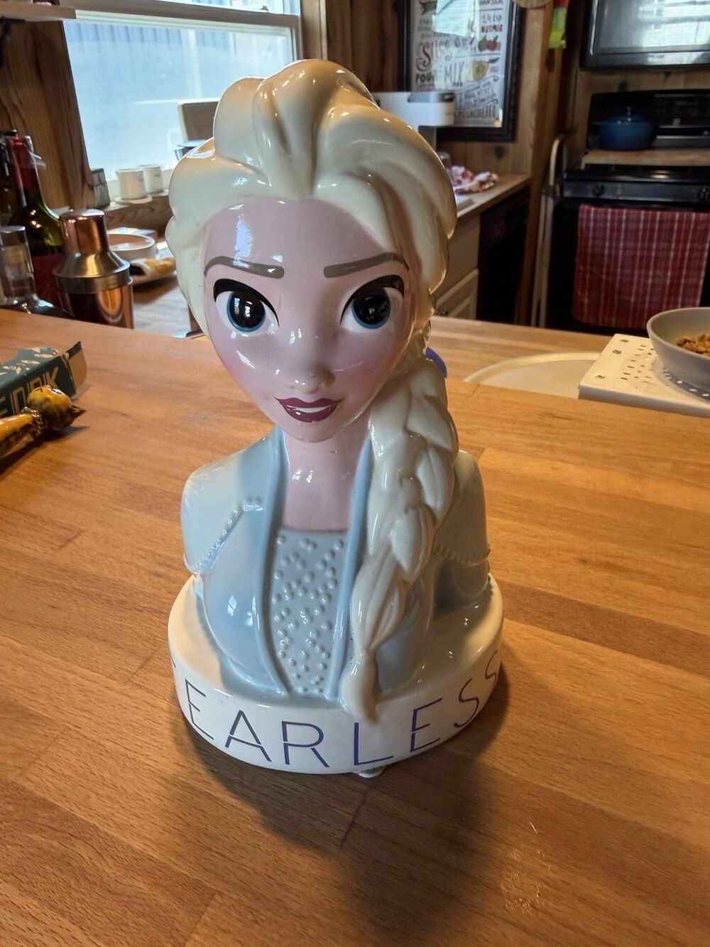 Disney Fearless Princess Elsa ~ "Frozen" ~ Ceramic Bust Coin Bank Collectible